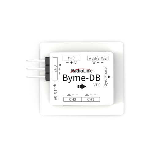 Radiolink Byme-DB Flight Controller, 3 axis Gyro stabilizer RC Plane Gyroscope, 4 CH 3 Flight Modes FC, Applicable for Delta Wing, Paper Plane, J10,...