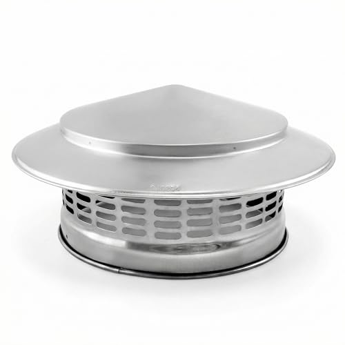 QWORK® Chapeau de pluie de toit 200 MM en acier inoxydable 304, couvercle de cheminée, hotte d'aération, chapeaux de cheminée