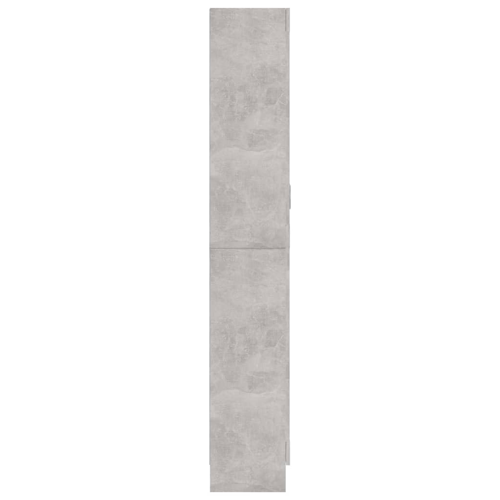 Szafa z witryny, betonowa, szara, 82,5 x 30,5 x 185,5 cm, materiał drewnopochodny z 5 otwartymi półkami, drzwi, miejsce do przechowywania, regał na książki, ścianka działowa, do salonu