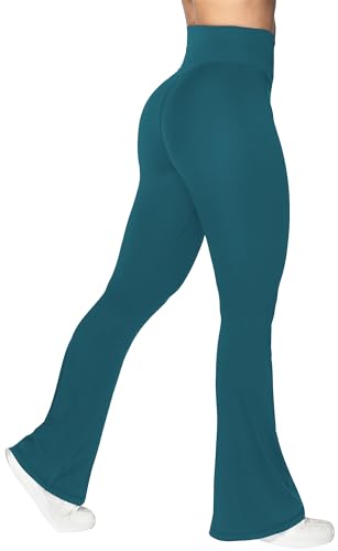 Image of Sunzel Flare Leggings, Crossover Yoga Pants with Tummy Control, High-Waisted and Wide Leg