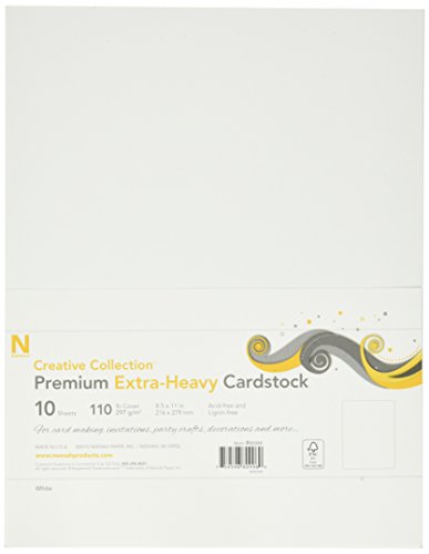 Neenah 110 lb Heavyweight Cover Cardstock (10 Pack), 8.5 X 11- Inches, White