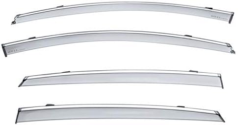 WellVisors Window Visors Wind Deflectors Compatible with Chevrolet Chevy 2016-2025 Malibu Sedan with Chrome Trim Rain Guards 3-847CH016