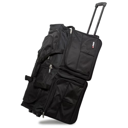 Rolling Duffel Bag Heavy Duty - Travel Duffle Bag with Wheels - Black - 28