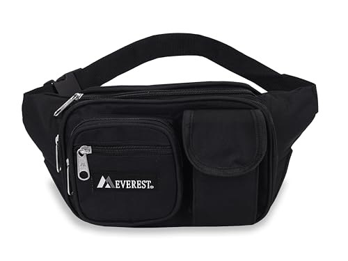 Everest Multiple Pocket Waist Pack, Black, One Size,044MDH-BK - Thumbnail 2