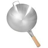 BEBEMOKO Wiederverwendbarer Wok Handgehaltener Brat Wok für Induktionsherde Kratzfestes Antihaft Design zum Braten Dämpfen und Kochen Hygienisch und Langlebig