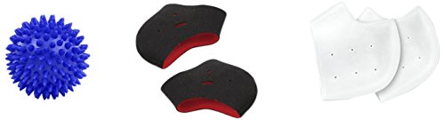 Plantar Fasciitis Relieve Kits(5PCS) Compression Heel Sleeves & Massage Ball for Heel Protectors,Heel Supports,Foot Massage,Cracked Heels,Heel Pains,Ankle & Arch Supports for Men & Women