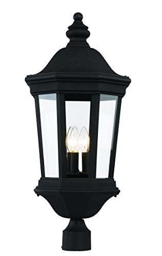 Trans Globe Lighting Tg40404 Bk Transitional Three Postmount Lantern Outdoor-Post-Lights, 27", Black #TOP3