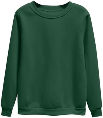 Sweatshirt For Womens Fashion Long Sleeve Crewneck Fleece Sweatshirts Lightweight Solid Color Casual Pullover