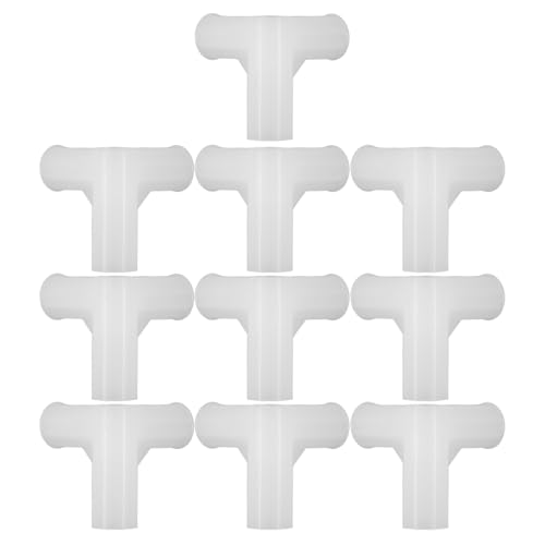 Veemoon 10 Unidades Conector en T de Plástico Blanco para Barra de Armario de 12 Mm, Unión de 3 Vías Resistente para Organizador de Zapatos y Ropa en Armarios y Dormitorios