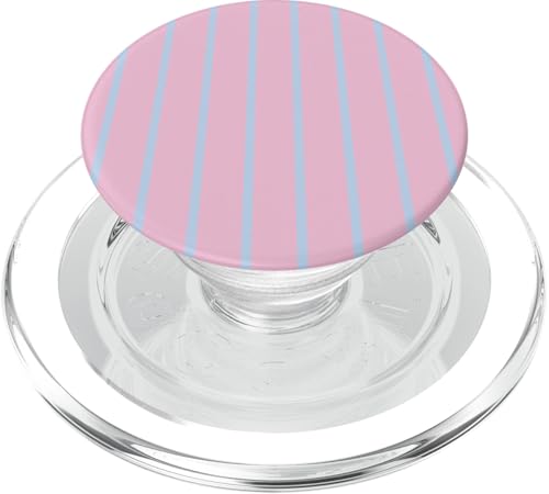 e PopSockets PopGrip per MagSafe righe rosa azzurro