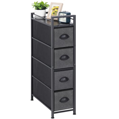 Cómoda vertical delgada con 4 cajones para un almacenamiento amplio 2