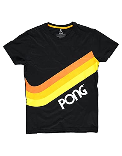 Atari Pong T-Shirt Homme Manches Courtes Noir XXL vêtement de geek en coton stretch