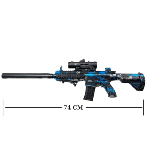 Image of Gel Ball Blaster Gun Automatic Gun for Kids-Adults High Speed Including Gel Balls for Kids and Adults Blue Color (Q5)