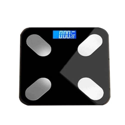 Báscula digital de baño con pantalla LCD azul miniatura 1