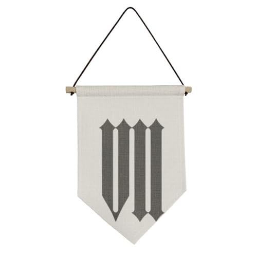 Bannière en toile noire avec chiffres romains sept pour décoration murale suspendue
