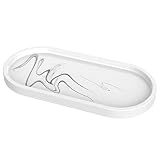 Noryika Bathroom Vanity Tray, Oval Resin Tray Toilet Tank Storage Tray Decorative Catchall Tray Coun