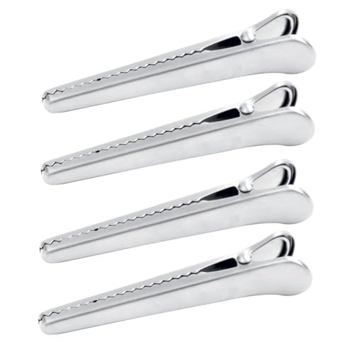BESTYASH Food Freshness Clamp Stainless Steel Clamp Jaw Sealing Clips 4 Pack for Snack Bags Insulated Food Bags