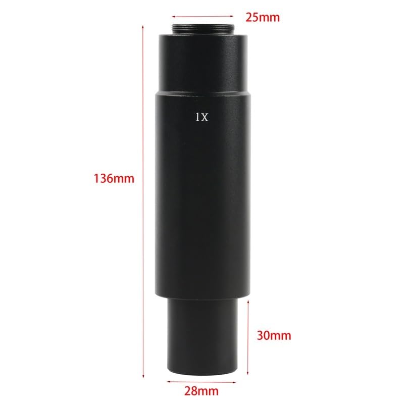 Microscope 0.35X 0.5X 1X C-Mount Auxiliary Adapter for XDC-10A 120X 180X 300X Monocular Microscope Lens(1X)