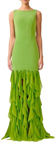 ELLIATT Womens Marison Ruffled Fringe Gown Fern Green S