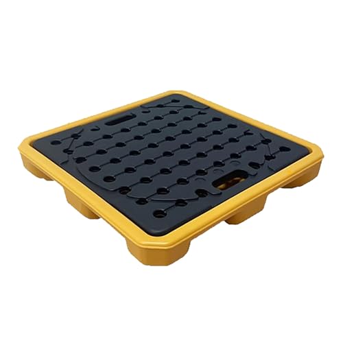 Bac de rétention d'huile 68x68x10 cm, plateforme anti-fuite robuste pour stocker vos fûts en sécurité