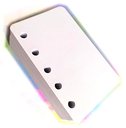 tipome Carta per Agenda MINI Bianca con 5 Anelli - 200 Fogli (400 Facciate) - 6,7 x 10,5 cm - Certificata