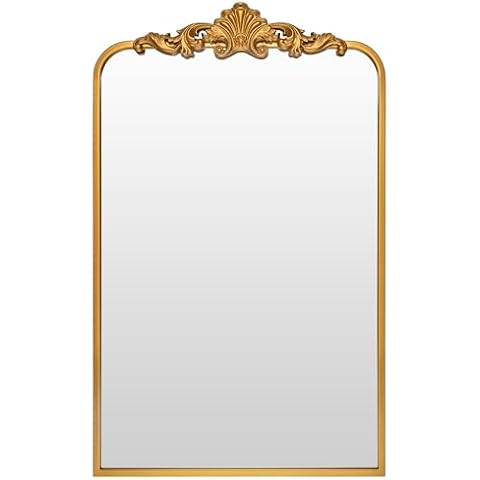 Ruomeng Wall Mirror, Traditional Vintage Baroque Mirror, Gold Framed Mirror for Bathroom, Entryway, Living Room, Hallway, 19” x 30.5” Cover