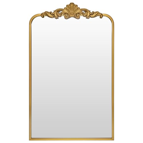 Ruomeng Wall Mirror, Traditional Vintage Baroque Mirror, Gold Framed Mirror for Bathroom, Entryway, Living Room, Hallway, 19” x 30.5”