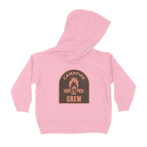 Retro Campfire Crew Kids Hoodie Sweatshirt Toddler 2T Light Pink