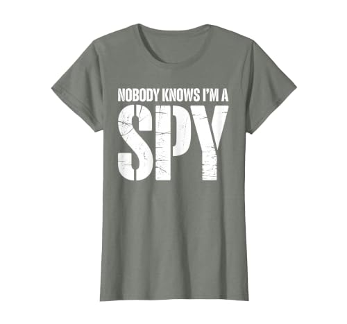 Funny Spy Design for Men Women Kids Secret Agent Costume T-Shirt, Women, Olive Heather, X-Small