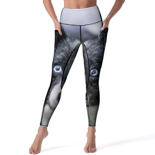 Leggings pour fitness et gym taille haute avec tissu anti-frottement Chien Intelligent S