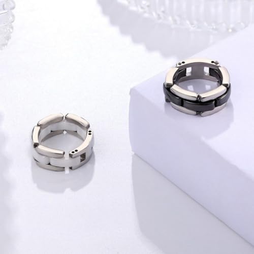 PAURO Women's Ceramic 7MM Minimalist High Polished Wedding Band Foldable Ring4