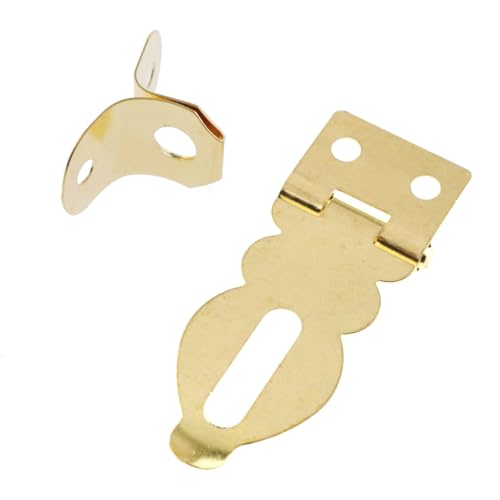 Image of 8PCS Solid Brass Padlock Hasps Mini Decorative Buckle with Screws Wooden Wine Gift Box Handbag Buckle Pin Furniture Hardware Ideal for Vintage Crafts and Small Cabinet