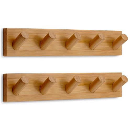 LARHN Wall Mounted Coat Rack with 5 Heavy-Duty 1