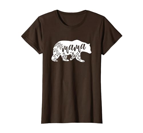 Mama Bear T-Shirt for Women T-Shirt, Women, Brown, Medium