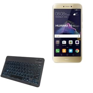 BoxWave Keyboard Compatible with Huawei P8 Lite (2017) - SlimKeys Bluetooth Keyboard - with Backlight, Portable Slim LED 7 Colors - Jet Black