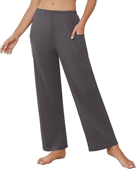 ELESOL Womens Pajama Wide Leg Palazzo Pj Lounge Comfy Pajama Bottoms