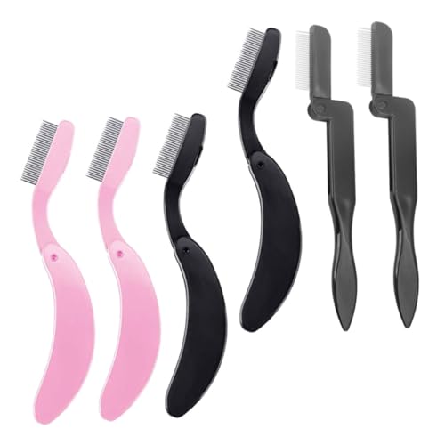 Didiseaon 6 Pack Stainless Steel Eyebrow Comb Folding Lash Brush Makeup Tool for Shaping
