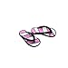 Produktbild rycnet 1 Paar Mini Cute Stripe Flip Flops DIY Miniatur Spielzeug für Puppenhaus-Zubehör Pink + Black