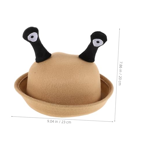 Small Round Hat for Boy Girl Creative Snail Eyes Design Lovely Casual Wear Cap for Toddlers Stylish Light Brown Dress up Accessory for Fall Outfits2
