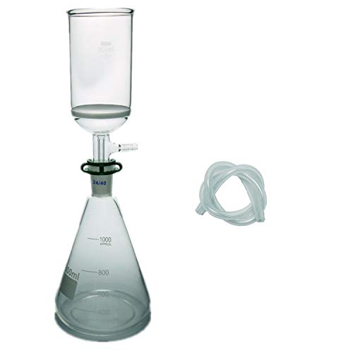 Deschem 1000ml,Glass Suction Filter Kit,350ml 24/40 Buchner Funnel & 1L Erlenmeyer Flask - Thumbnail 5