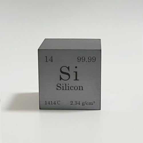 Image of High-Purity Element Cubes | Titanium, Silicon, Iron, Magnesium, Zinc, Tungsten & Carbon | 10mm, 25.4mm, 38.1mm | STEM, Display & Collection (Silicon, 0.39inch)