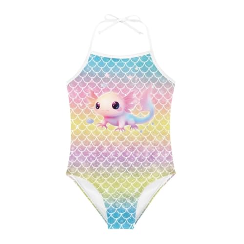 Image of Girls One Piece Swimsuit Summer Quick Dry Beach Sport Bathing Suit Halter Strap 1-10 Little Kids Toddler Swimwear