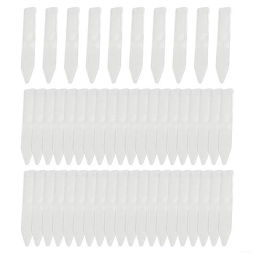 Fauhapyway Lot de 50 étiquettes en plastique pour plantes - 7,2 cm - Imperméables - Pour pots et lits - Arrangements floraux - Transparents