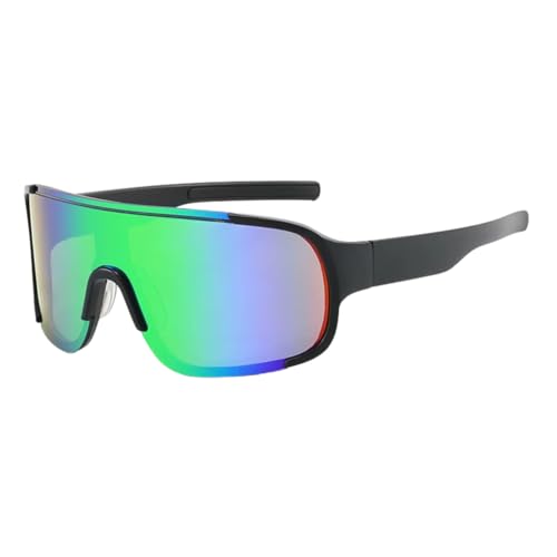 Image of Windproof Wraparound Shield Sports Sunglasses for Men Women Stylish | UV Protected Durable Mirrored Cricket Driving Cycling Riding Goggles | Anti Glare Cooling Shades