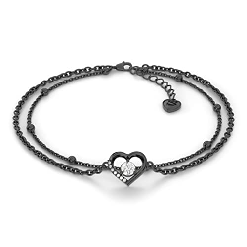 SERASAR Fußband Damen Schwarz Chirurgenstahl 18 Karat Gold Schmuck Frauen Kette Mädchen Fusskettchen Schmuckbox Geschenke für Hochzeitstag Stahlhochzeit