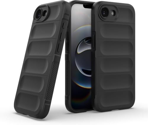 Image of ShieldTech AirGuard Series Back Cover Case for Apple iPhone 17e | Microfiber Lining | Airbag Cushion Drop Protection | Shockproof Silicone Back Cover Case | Anti Slip Grip - Black for iPhone 17e