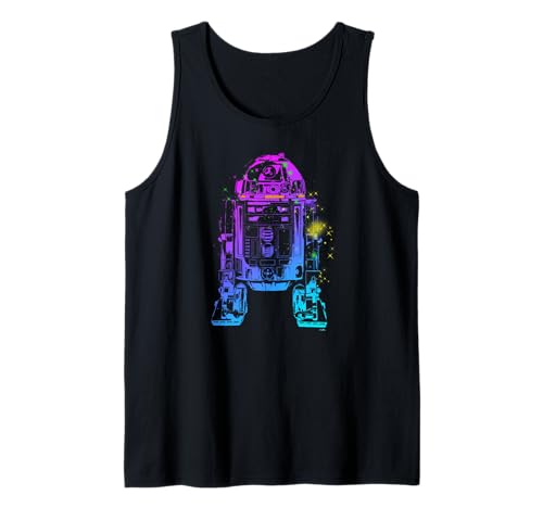 Débardeur Star Wars R2-D2 Neon Gradient pour fan de science-fiction en coupe été confortable
