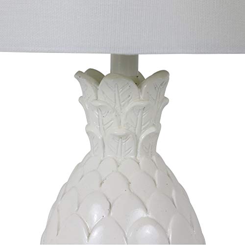 Décor Therapy Tl13947 Geraldine Polyresin Pineapple Lamp, High Gloss White #TOP3