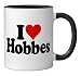 I LOVE HEART HOBBES Ceramic Mug, Black/White