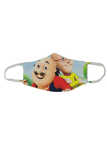 Image of BookMyCostume Motu Patlu Cartoon Kids Face Mask - Premium 2-10 yrs. - Multicolor